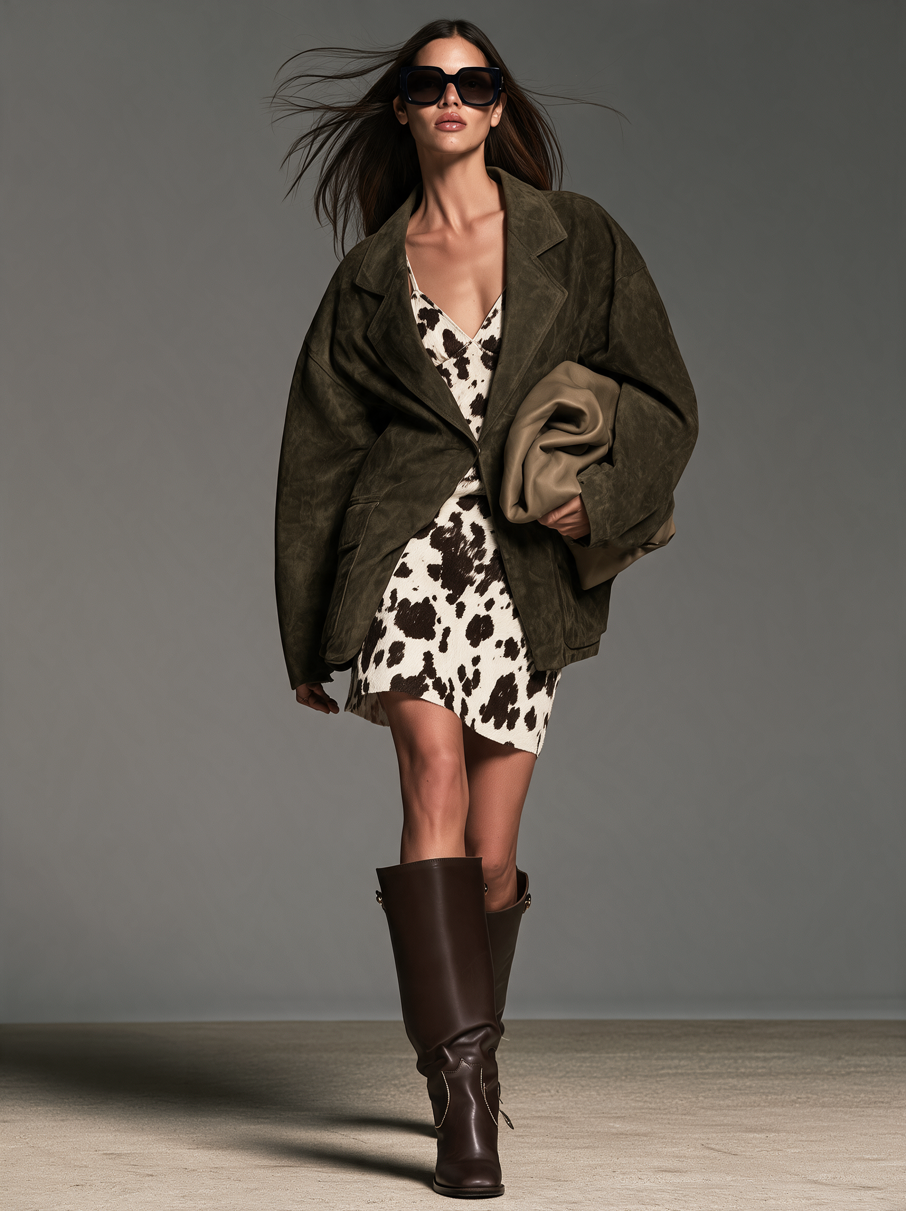 Marguerite | Women's Suede Blazer & Faux-Fur Dress Matching Set