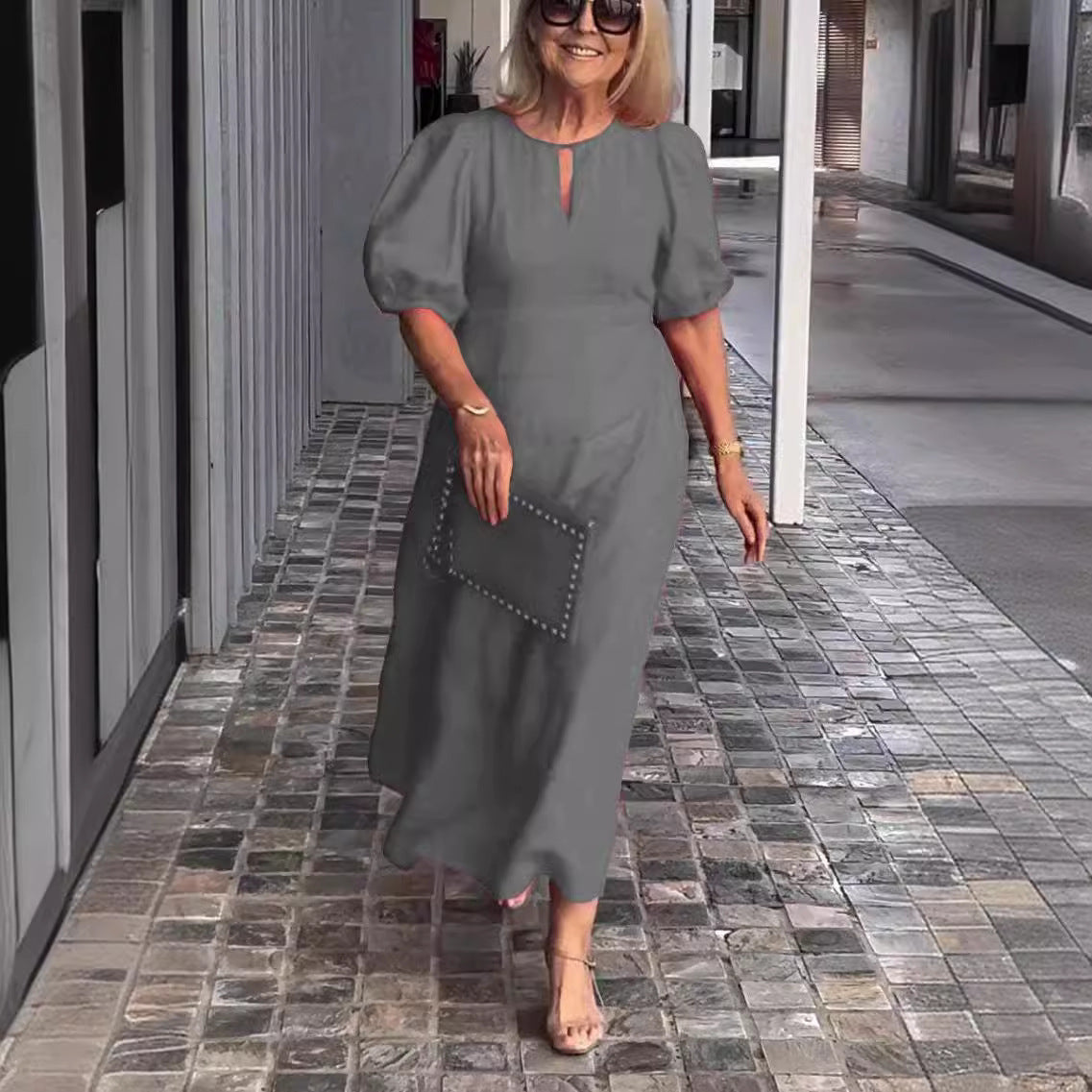Whitney | Women's Puff Sleeve Midi Dress
