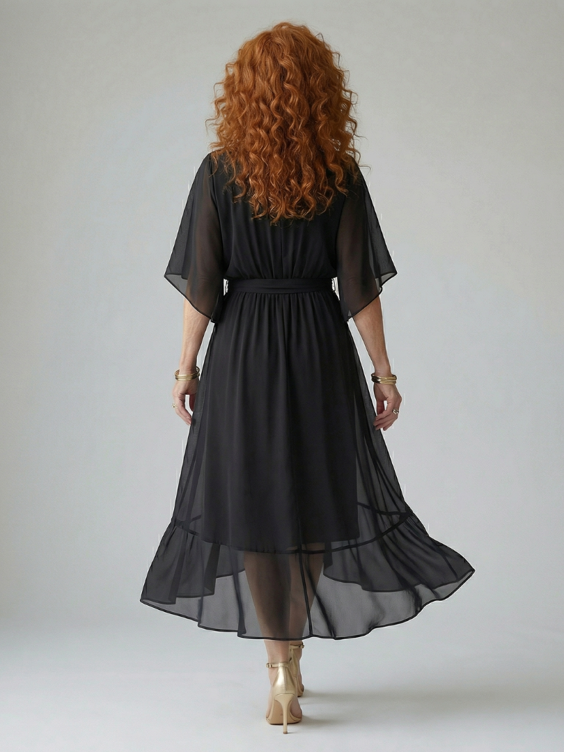 Elric | Women's Draped Tie-Waist Midi Dress