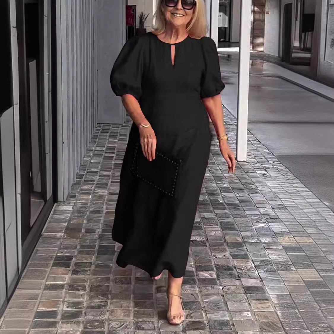 Whitney | Women's Puff Sleeve Midi Dress