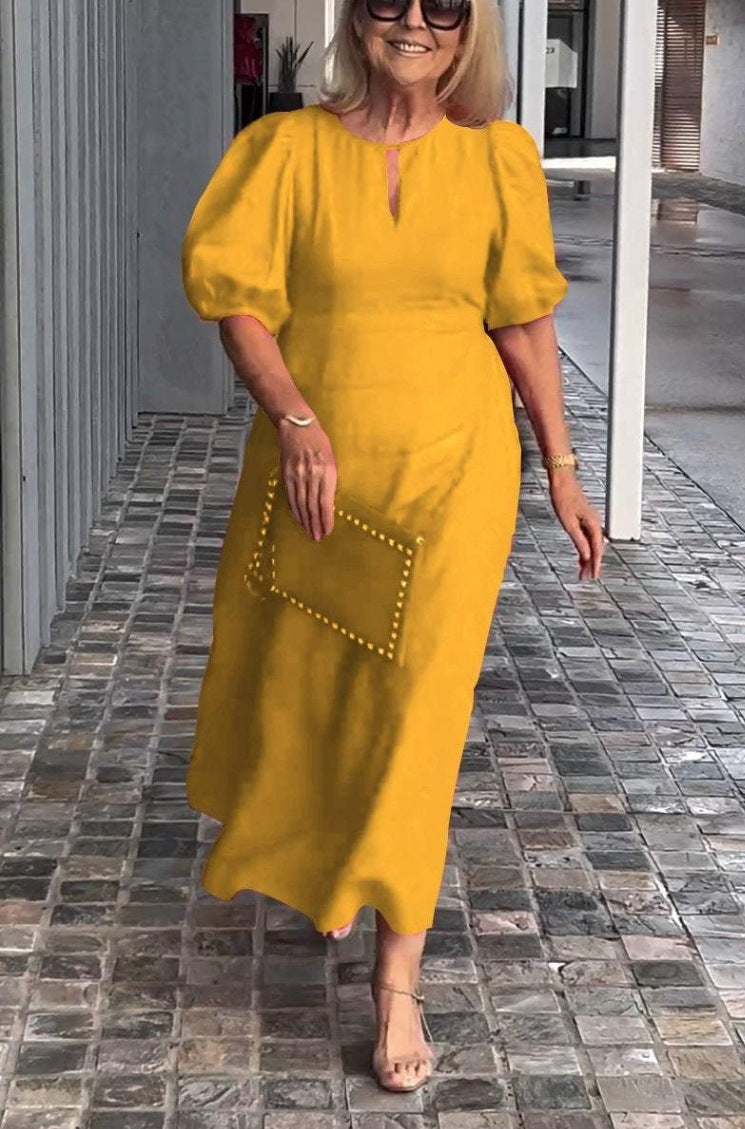 Whitney | Women's Puff Sleeve Midi Dress