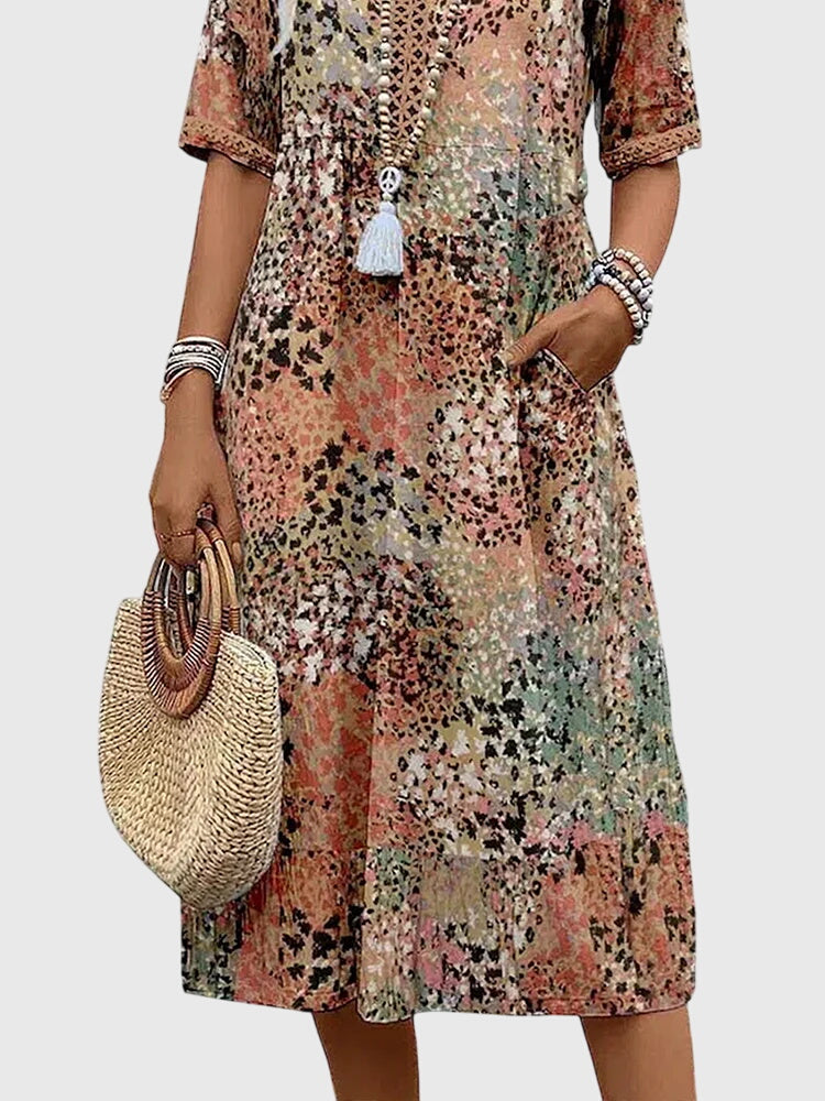 Calista | Women's Floral V-Neck Midi Dress