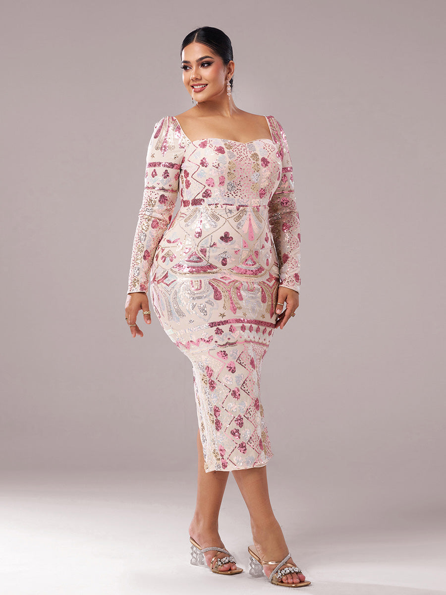 Serenity | Women's Sequin Split Midi Dress
