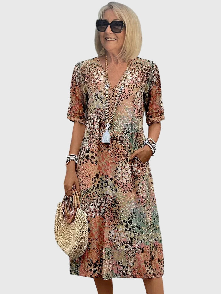 Calista | Women's Floral V-Neck Midi Dress