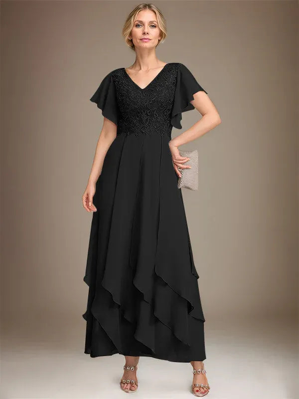 Adeline | Women's Lace Bodice A-Line Wedding Guest Dress