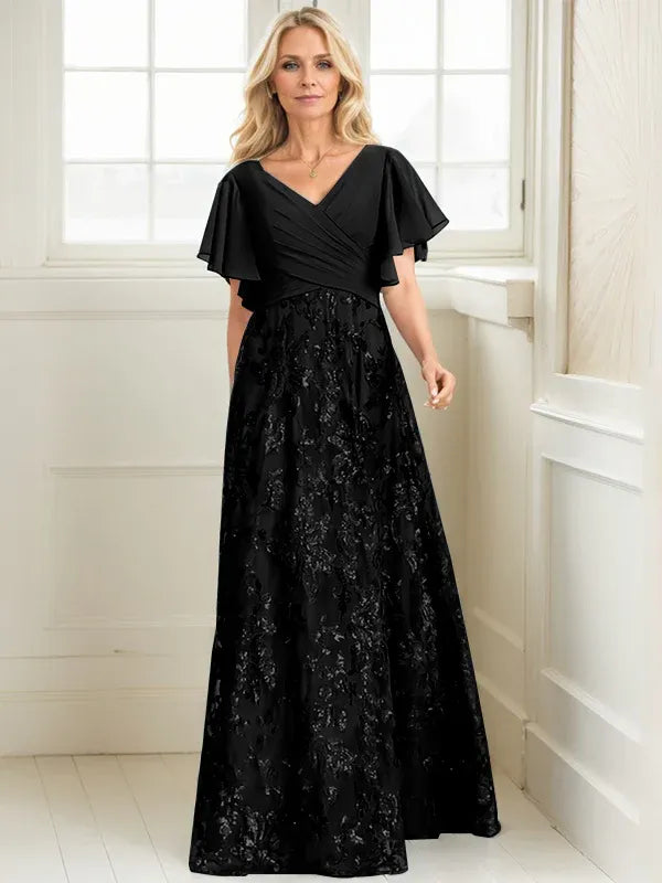 Rosalind | Women's Sequin Lace A-Line Evening Gown