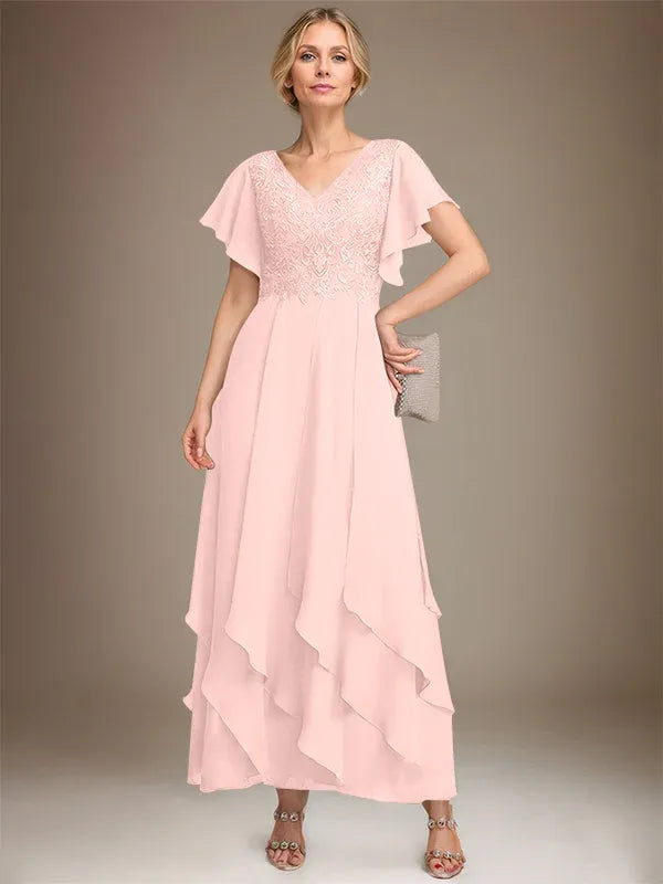 Adeline | Women's Lace Bodice A-Line Wedding Guest Dress