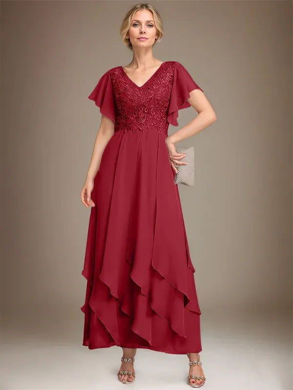 Adeline | Women's Lace Bodice A-Line Wedding Guest Dress