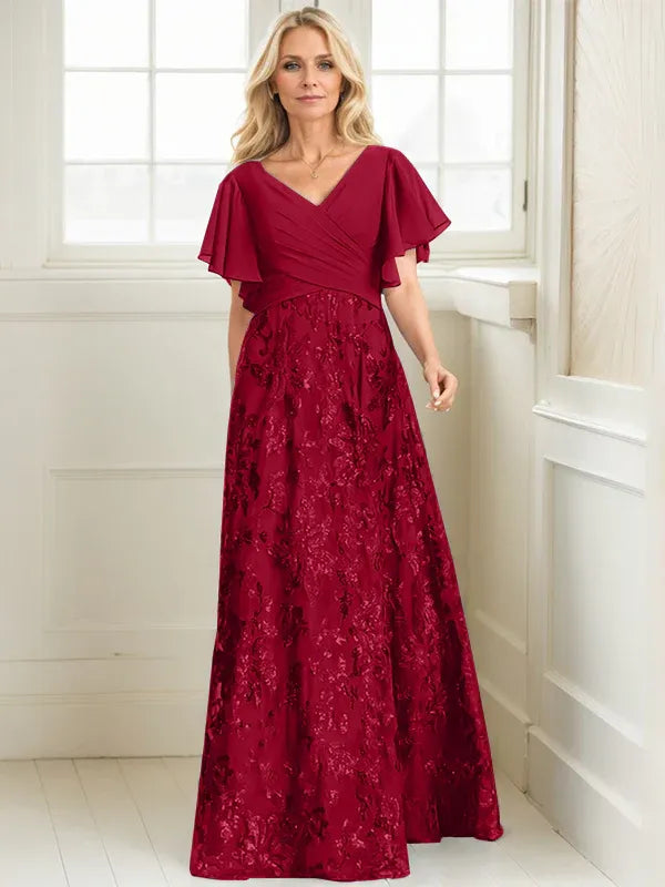 Rosalind | Women's Sequin Lace A-Line Evening Gown