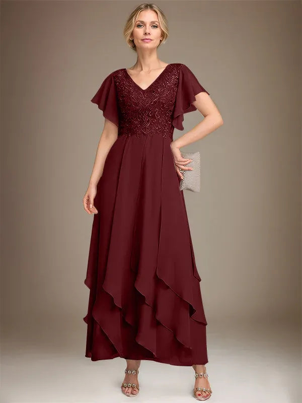 Adeline | Women's Lace Bodice A-Line Wedding Guest Dress