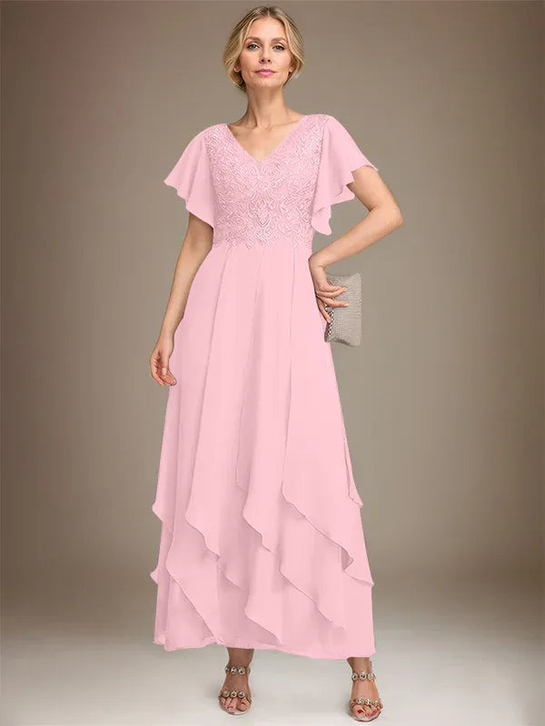 Adeline | Women's Lace Bodice A-Line Wedding Guest Dress