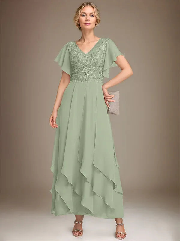 Adeline | Women's Lace Bodice A-Line Wedding Guest Dress