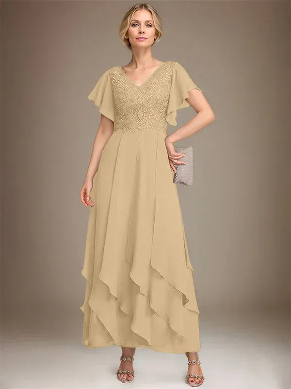 Adeline | Women's Lace Bodice A-Line Wedding Guest Dress