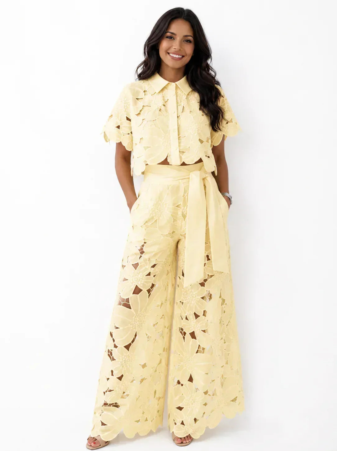 Avalina | Women's Soft-Touch Blouse & Trousers Set