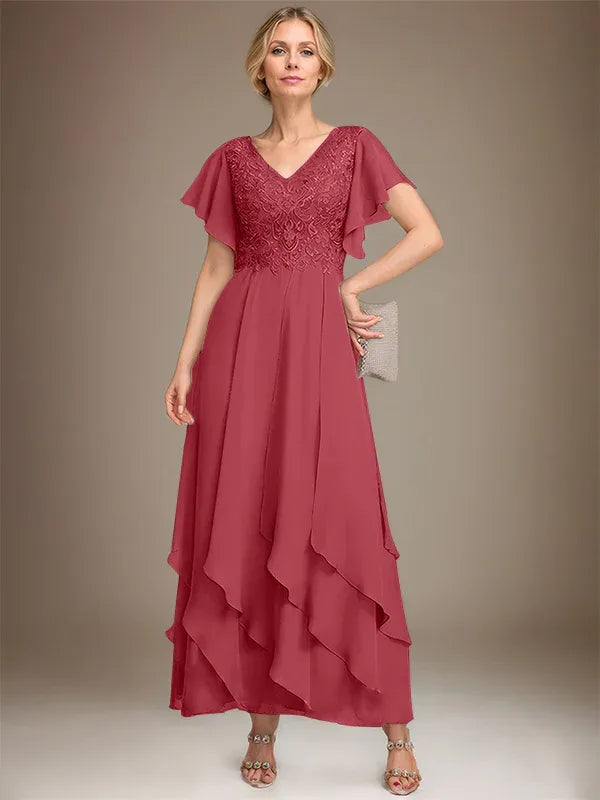 Adeline | Women's Lace Bodice A-Line Wedding Guest Dress