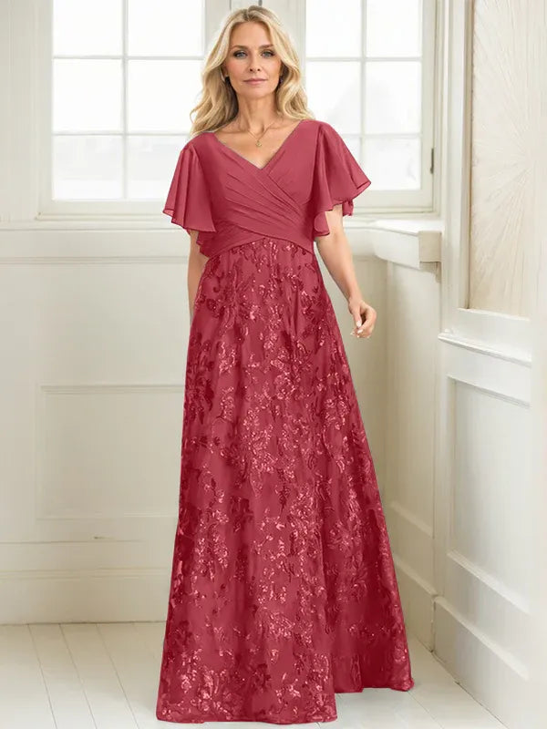 Rosalind | Women's Sequin Lace A-Line Evening Gown