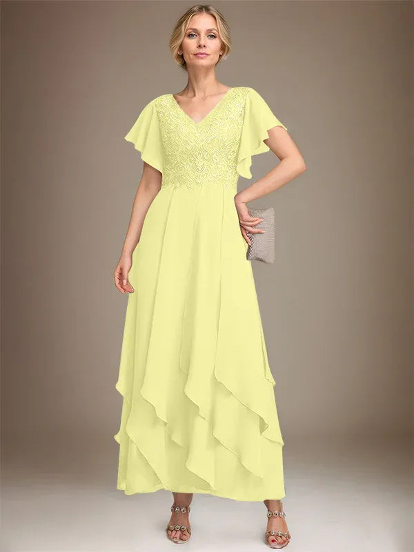 Adeline | Women's Lace Bodice A-Line Wedding Guest Dress
