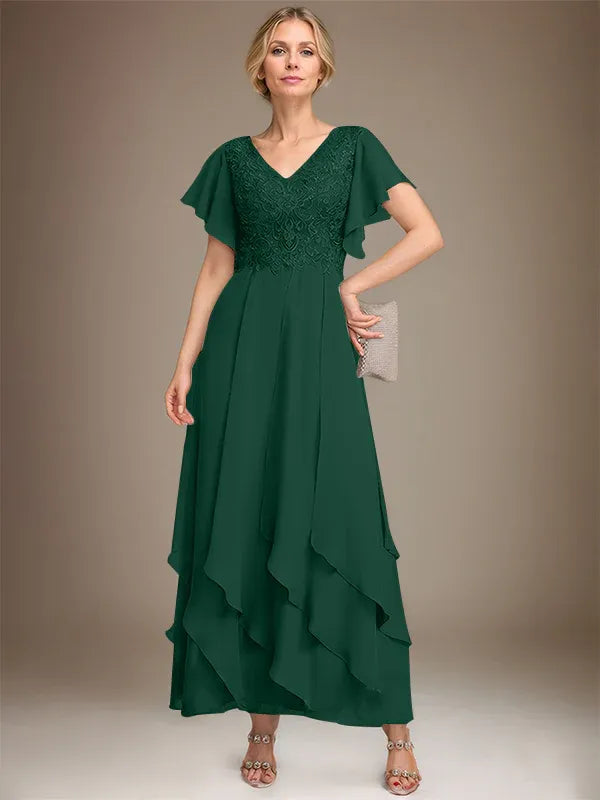 Adeline | Women's Lace Bodice A-Line Wedding Guest Dress