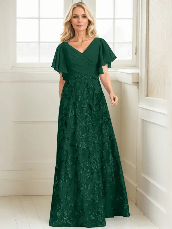 Rosalind | Women's Sequin Lace A-Line Evening Gown
