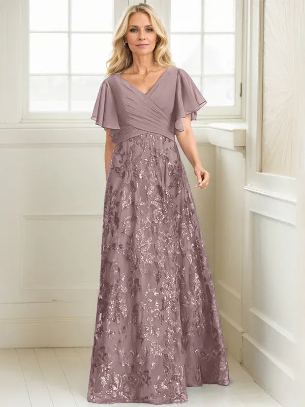 Rosalind | Women's Sequin Lace A-Line Evening Gown