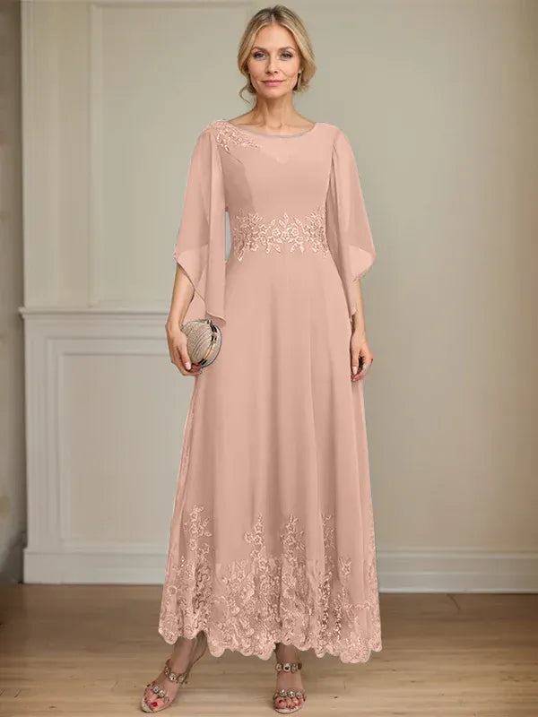 Adriana | Women's Lace Illusion A-line Gown