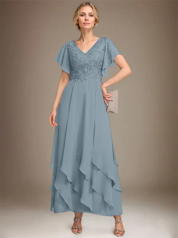 Adeline | Women's Lace Bodice A-Line Wedding Guest Dress