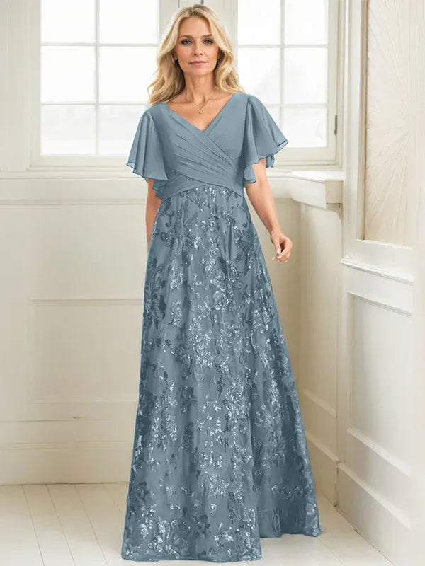 Rosalind | Women's Sequin Lace A-Line Evening Gown