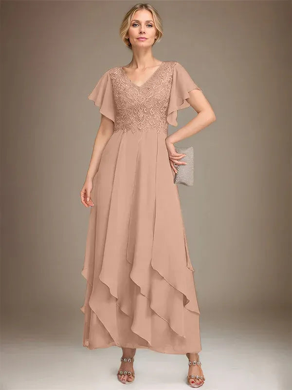 Adeline | Women's Lace Bodice A-Line Wedding Guest Dress