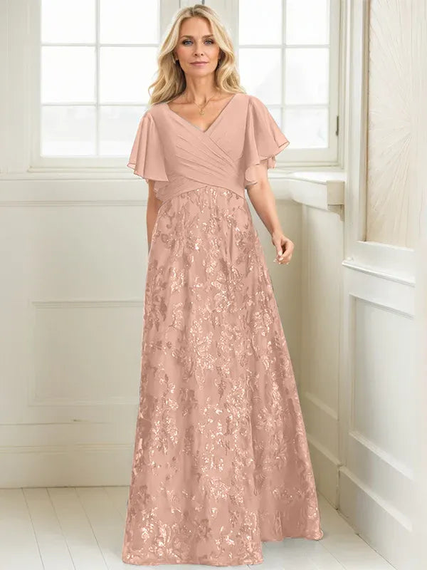 Rosalind | Women's Sequin Lace A-Line Evening Gown