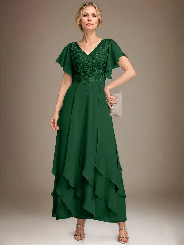 Adeline | Women's Lace Bodice A-Line Wedding Guest Dress
