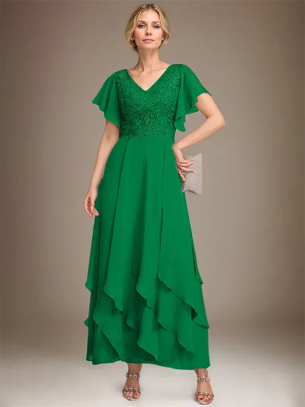 Adeline | Women's Lace Bodice A-Line Wedding Guest Dress