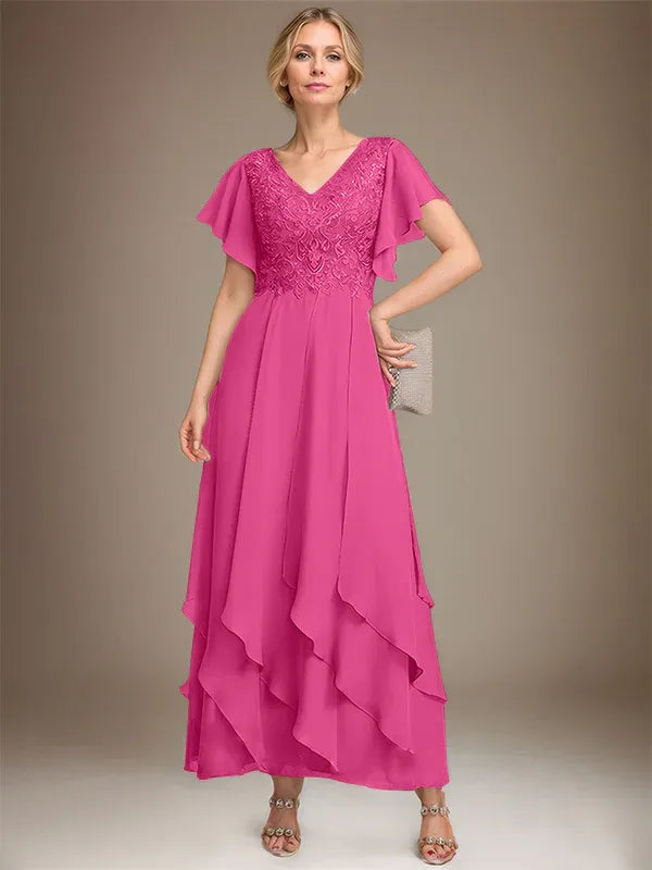 Adeline | Women's Lace Bodice A-Line Wedding Guest Dress