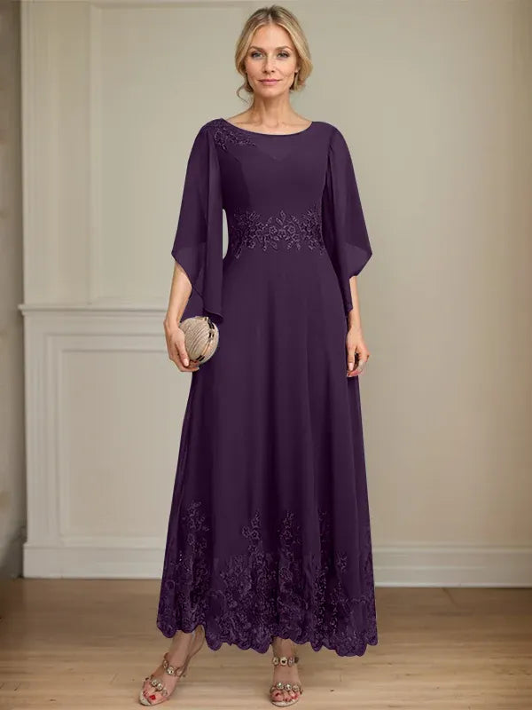 Adriana | Women's Lace Illusion A-line Gown