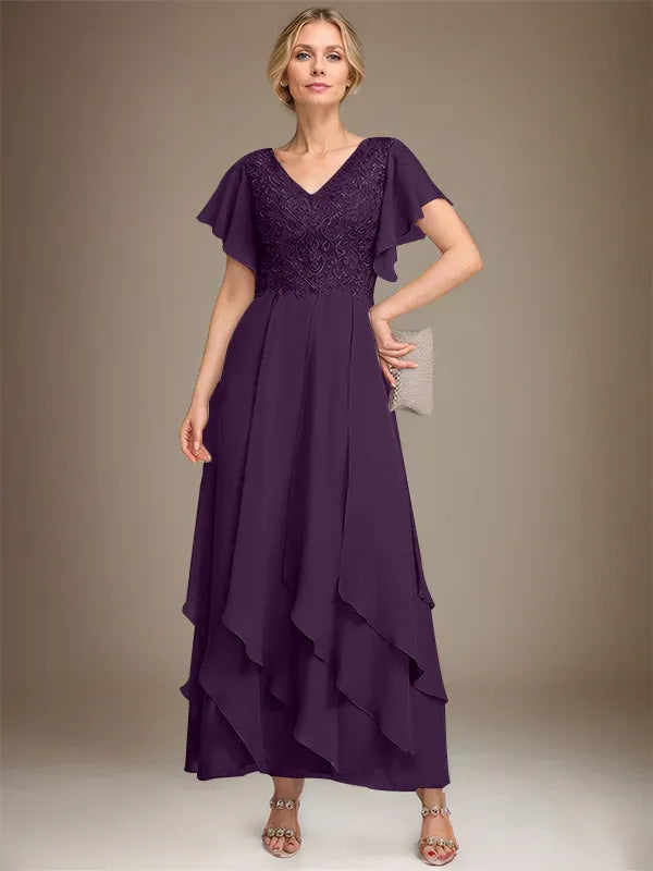 Adeline | Women's Lace Bodice A-Line Wedding Guest Dress