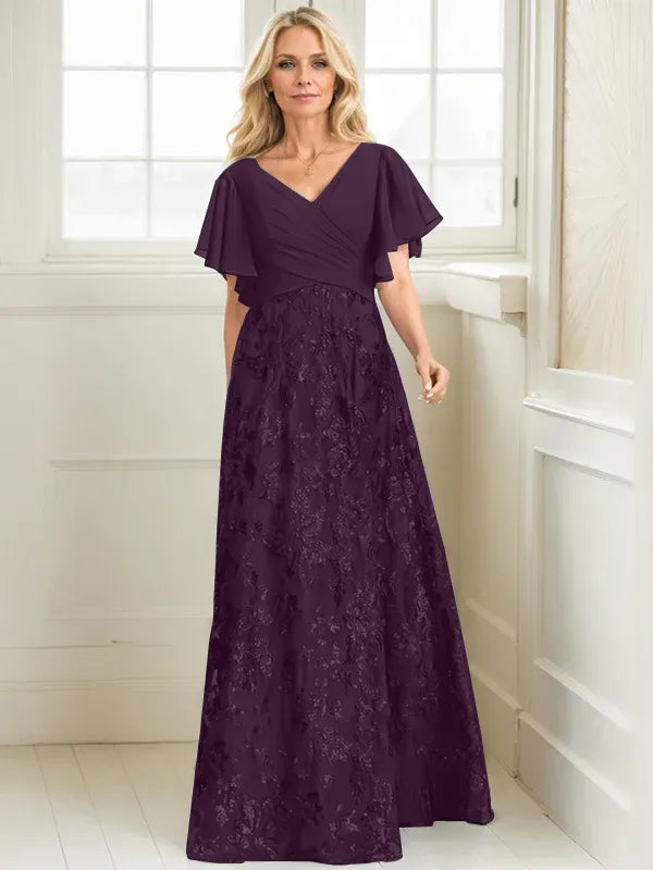 Rosalind | Women's Sequin Lace A-Line Evening Gown
