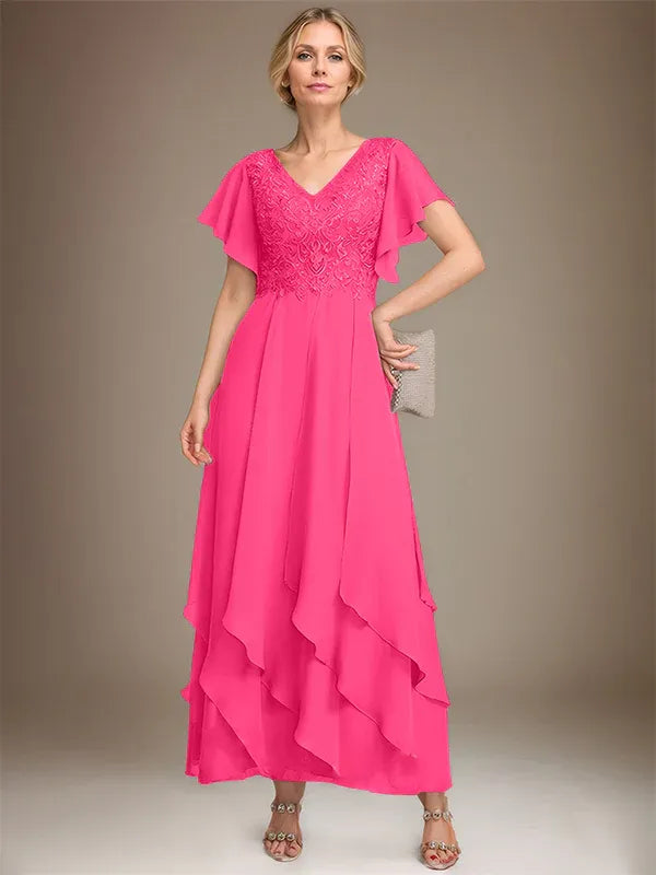 Adeline | Women's Lace Bodice A-Line Wedding Guest Dress