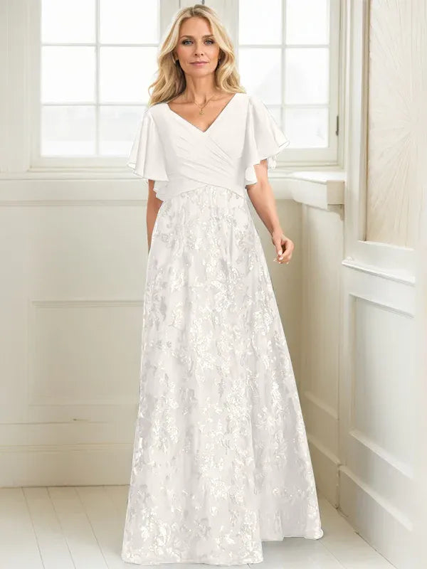 Rosalind | Women's Sequin Lace A-Line Evening Gown