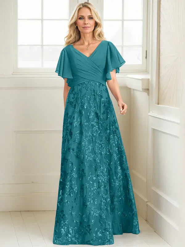 Rosalind | Women's Sequin Lace A-Line Evening Gown