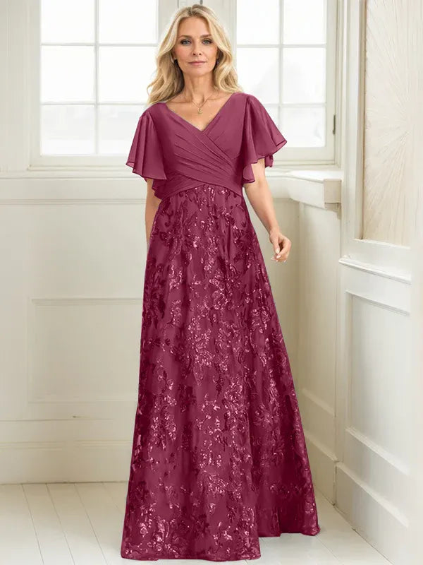 Rosalind | Women's Sequin Lace A-Line Evening Gown