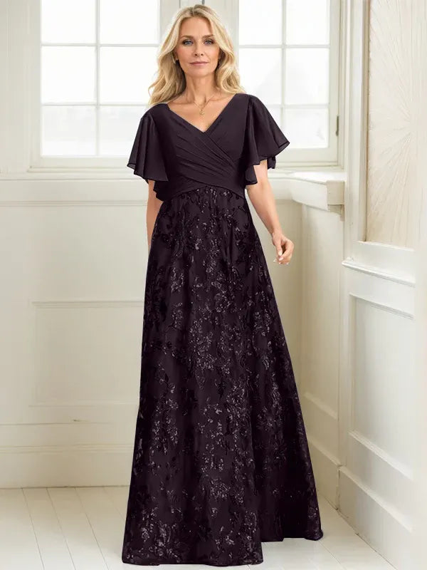 Rosalind | Women's Sequin Lace A-Line Evening Gown
