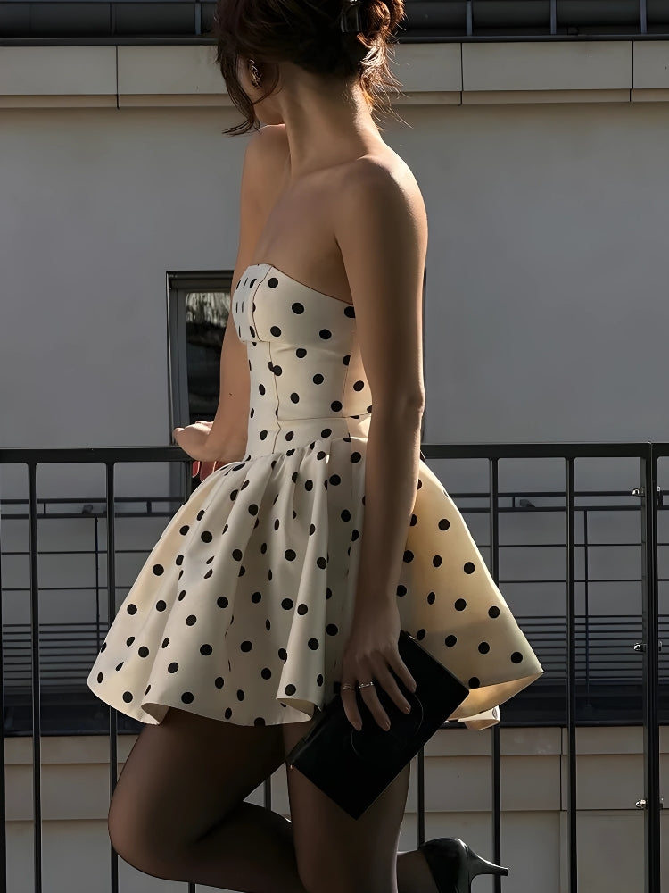 Marigold | Women's Polka Dot Preppy Mini Dress