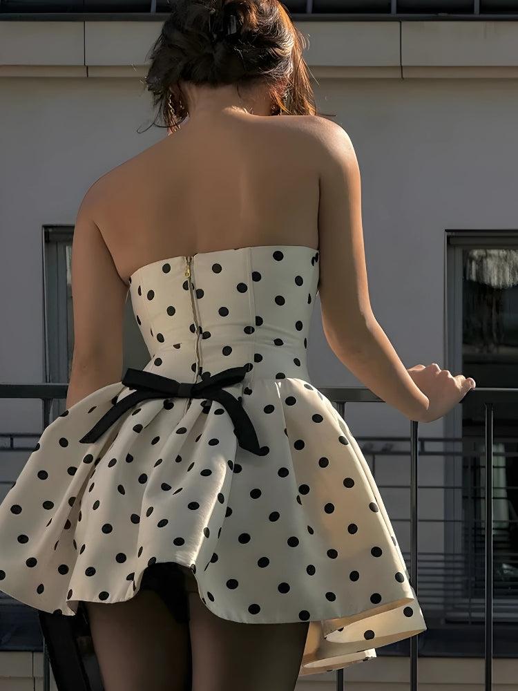 Marigold | Women's Polka Dot Preppy Mini Dress
