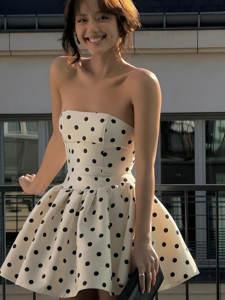 Marigold | Women's Polka Dot Preppy Mini Dress