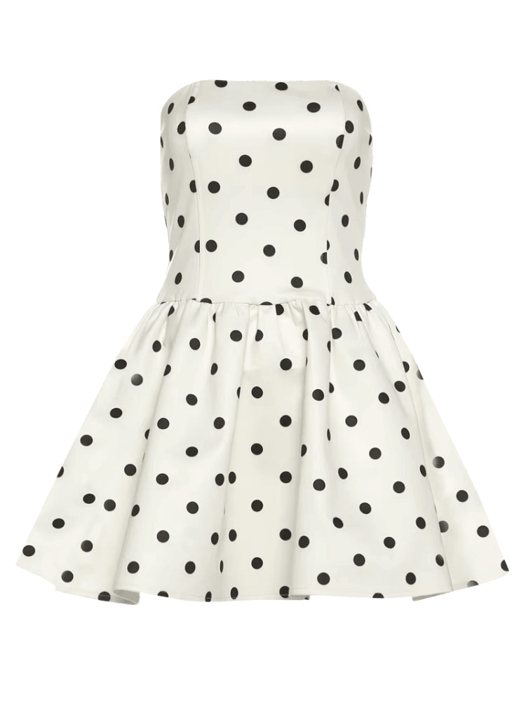 Marigold | Women's Polka Dot Preppy Mini Dress