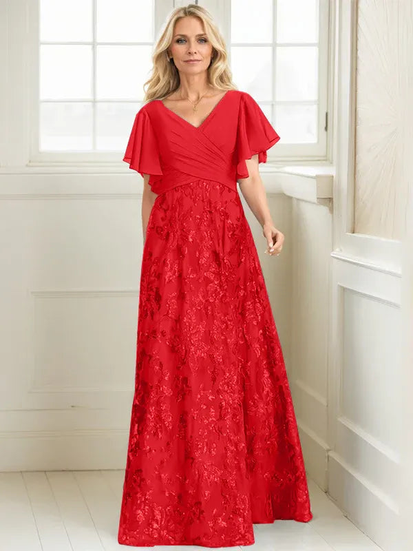 Rosalind | Women's Sequin Lace A-Line Evening Gown