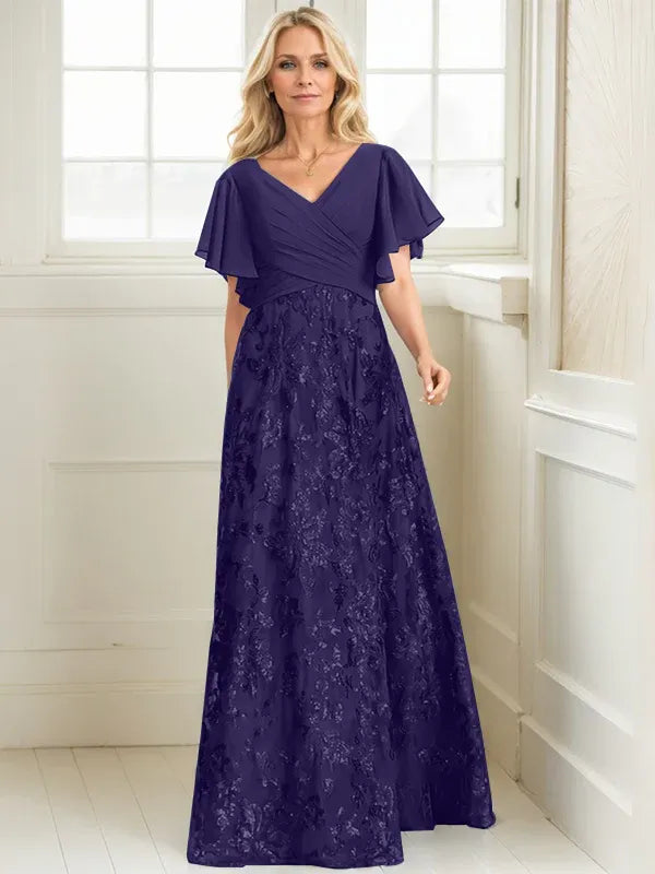 Rosalind | Women's Sequin Lace A-Line Evening Gown