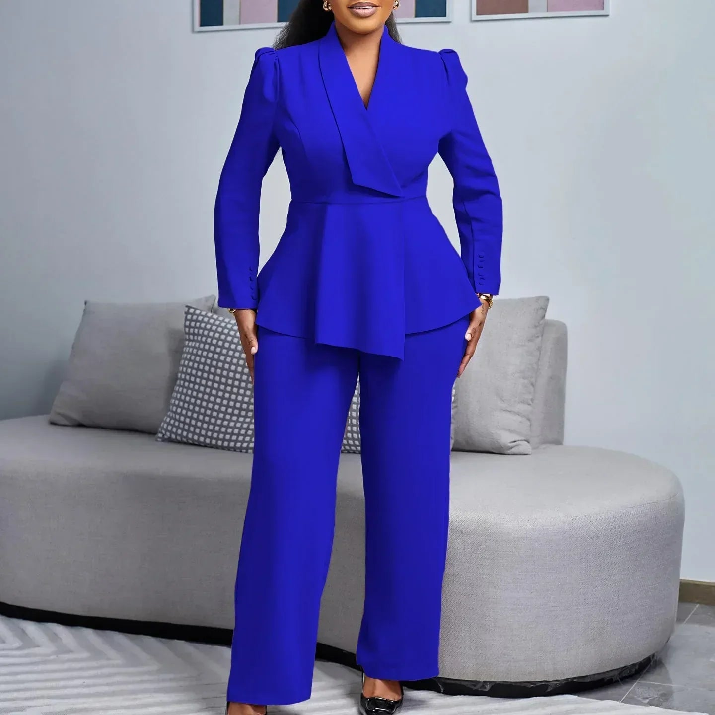 Marielle | Women's Peplum Blazer Suit Set
