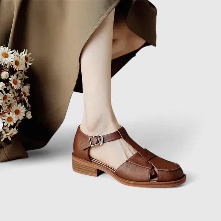 Thalina Mary Jane Sandals for Women | Elegant Closed Toe Heels
