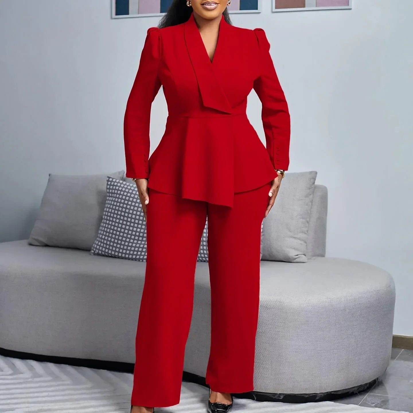 Marielle | Women's Peplum Blazer Suit Set