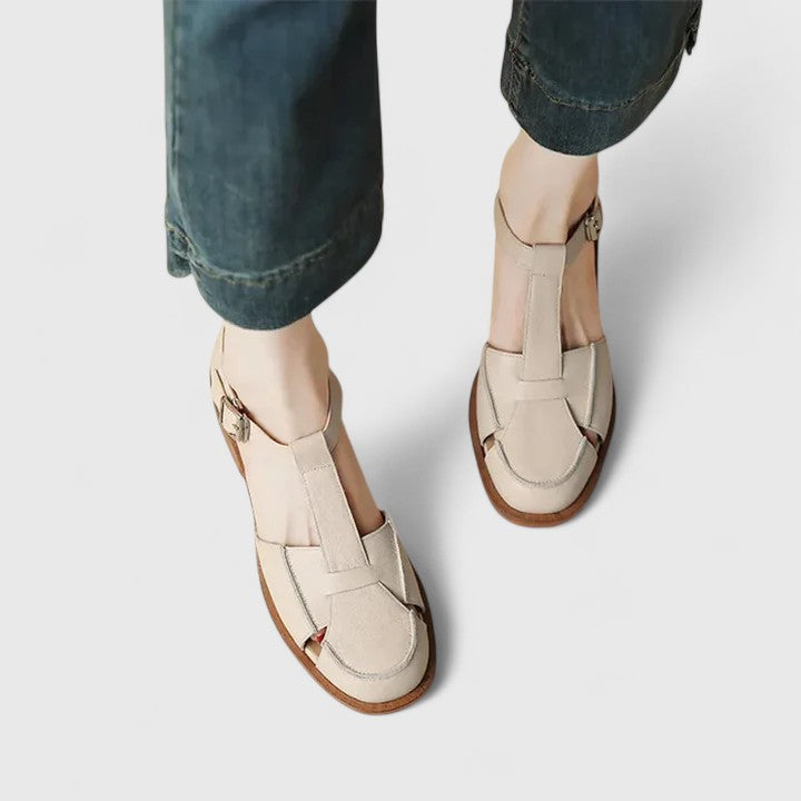 Thalina Mary Jane Sandals for Women | Elegant Closed Toe Heels